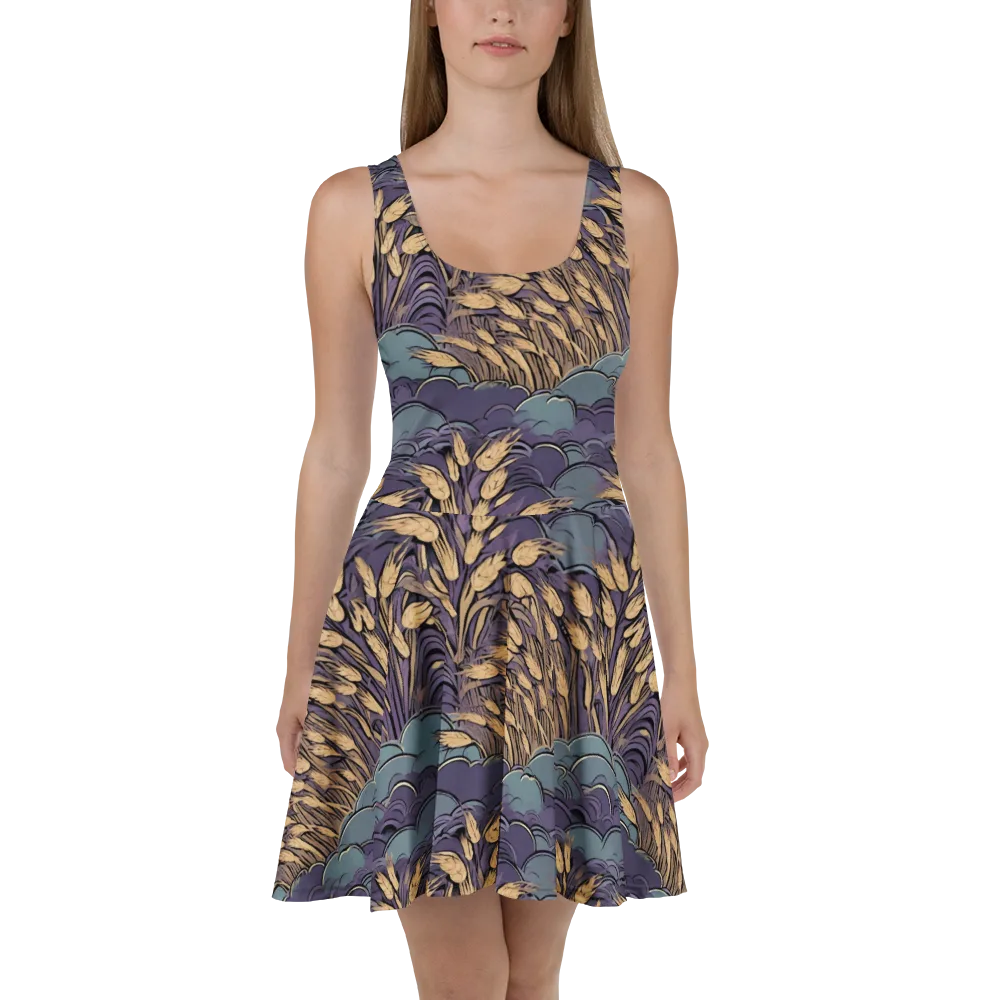 Lavender Harvest on Skater Dress — Front