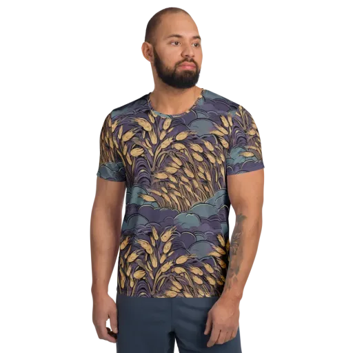 Lavender Harvest on a Men's Athletic T-Shirt