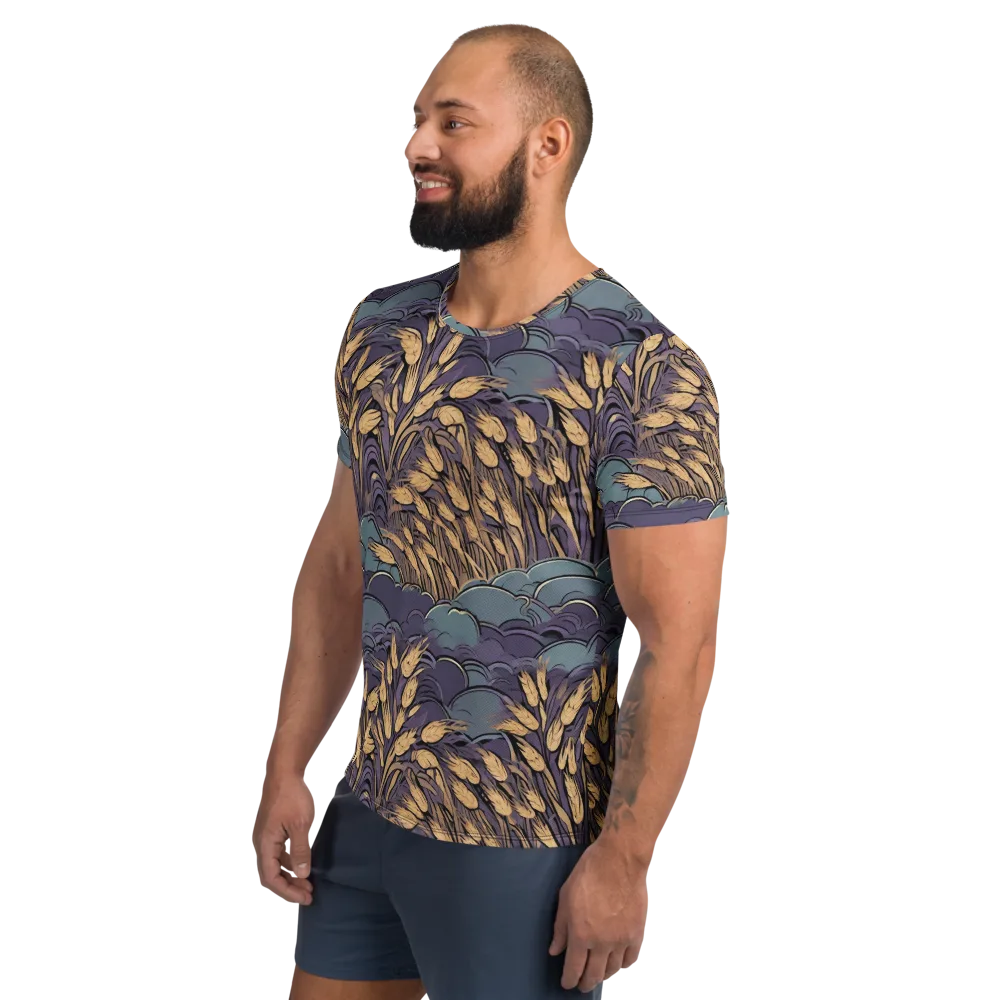 Lavender Harvest on Men's Athletic T-Shirt — Left