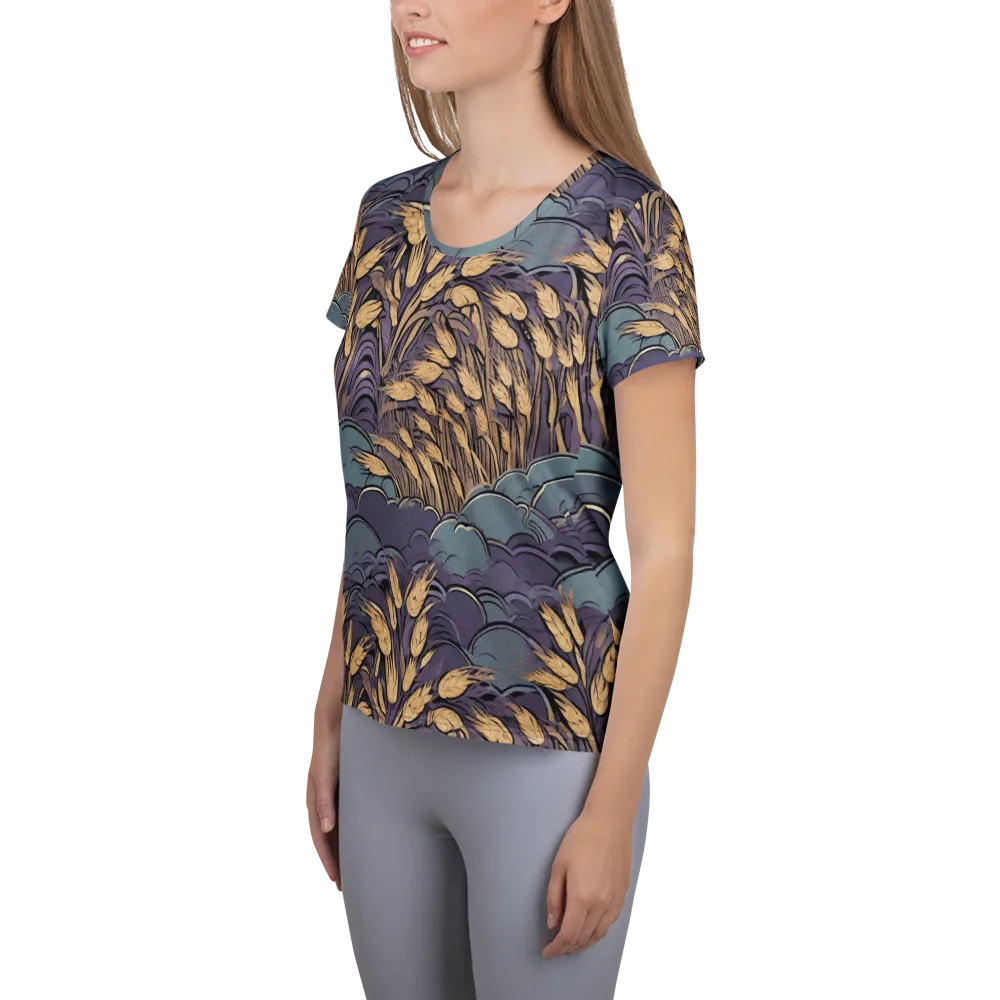 Lavender Harvest on Women's Athletic T-Shirt — Left