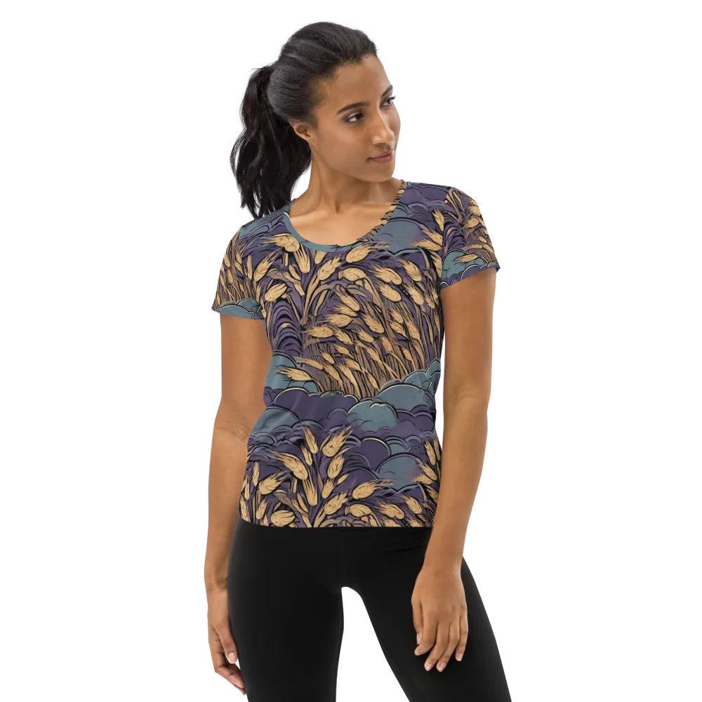 Lavender Harvest on Women's Athletic T-Shirt — Front