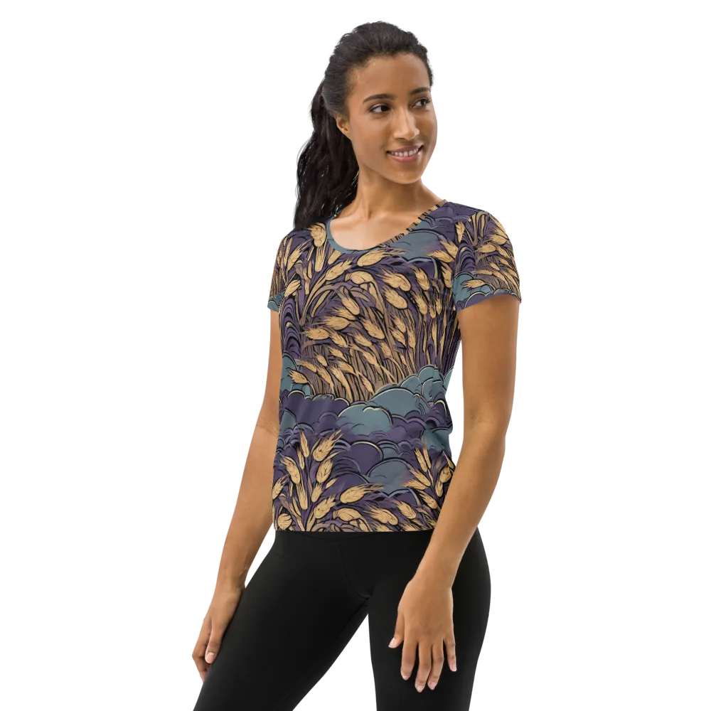 Lavender Harvest on Women's Athletic T-Shirt — Left