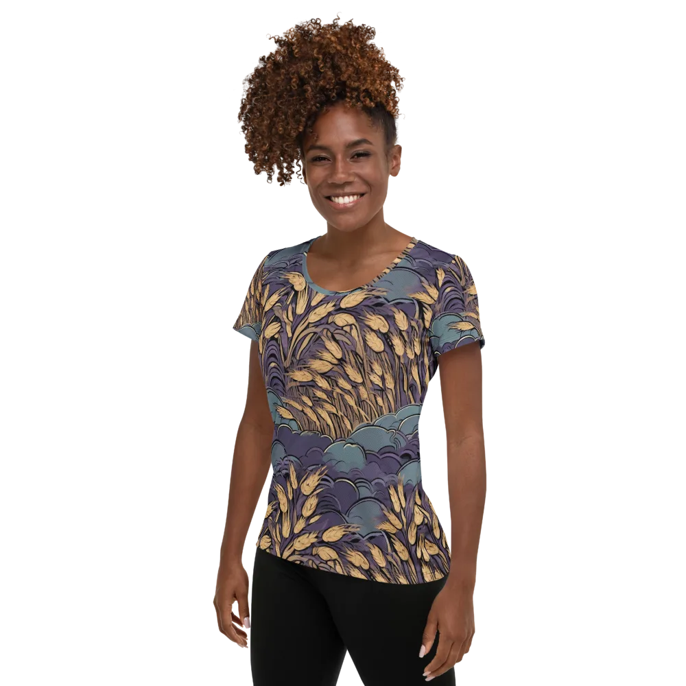 Lavender Harvest on Women's Athletic T-Shirt — Left