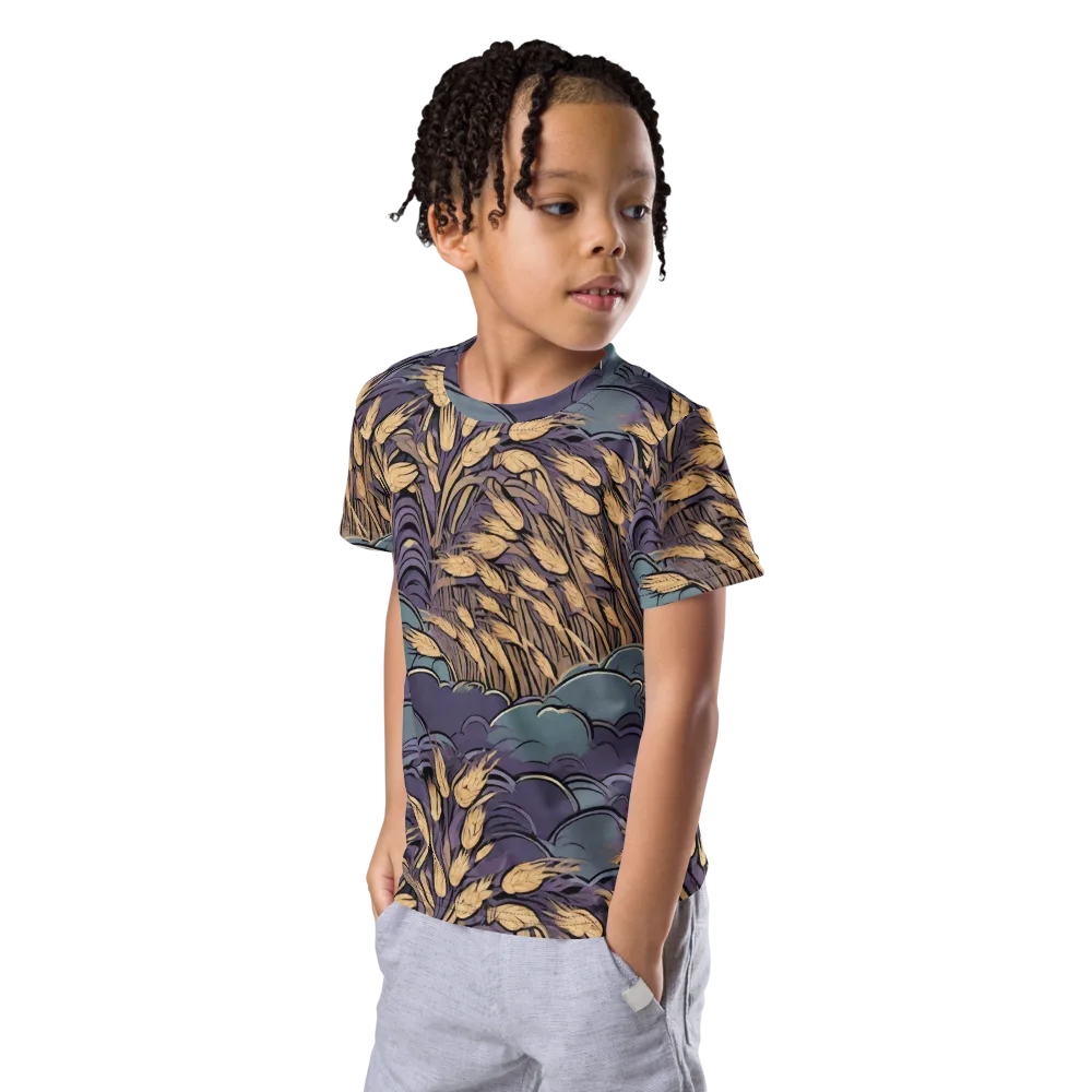 Lavender Harvest on Kids Crew Neck T-Shirt — Left Front
