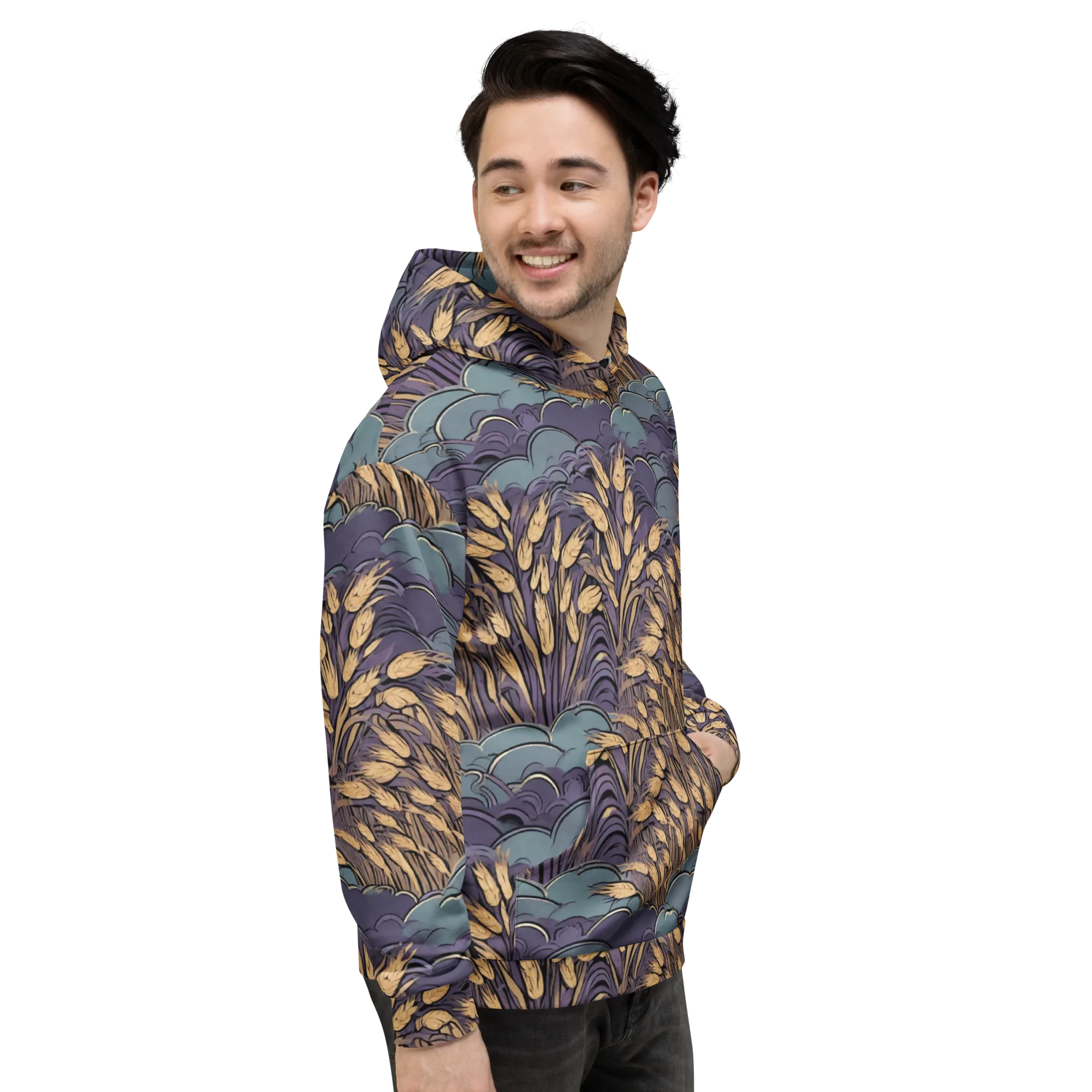 Lavender Harvest on Hoodie — Right