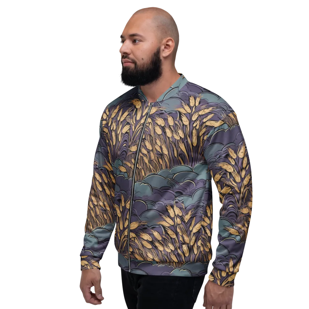 Lavender Harvest on Bomber Jacket — Left