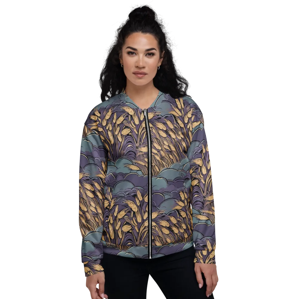 Lavender Harvest on Bomber Jacket — Front