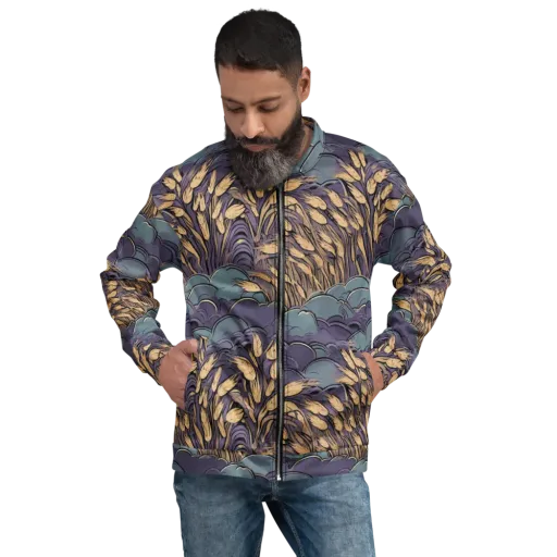 Lavender Harvest on a Bomber Jacket