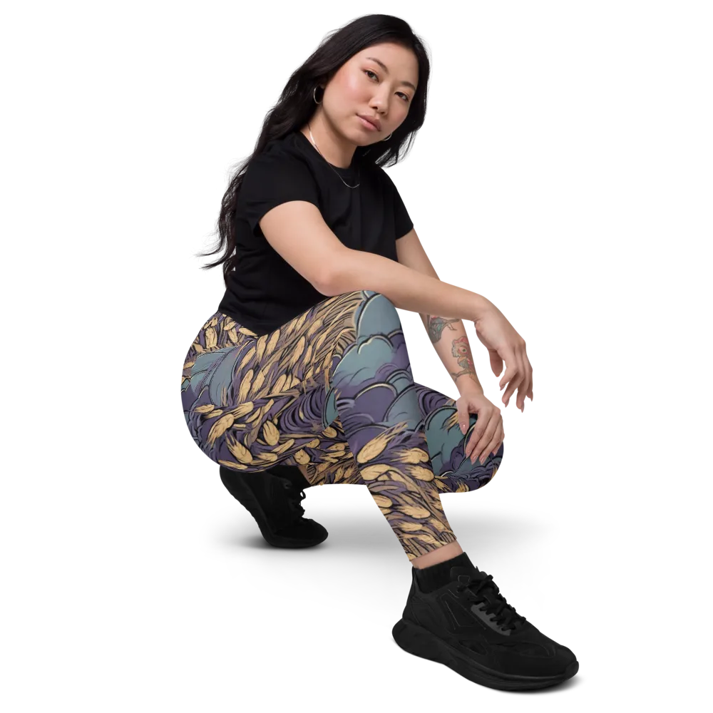 Lavender Harvest on Leggings with Pockets — Right Front