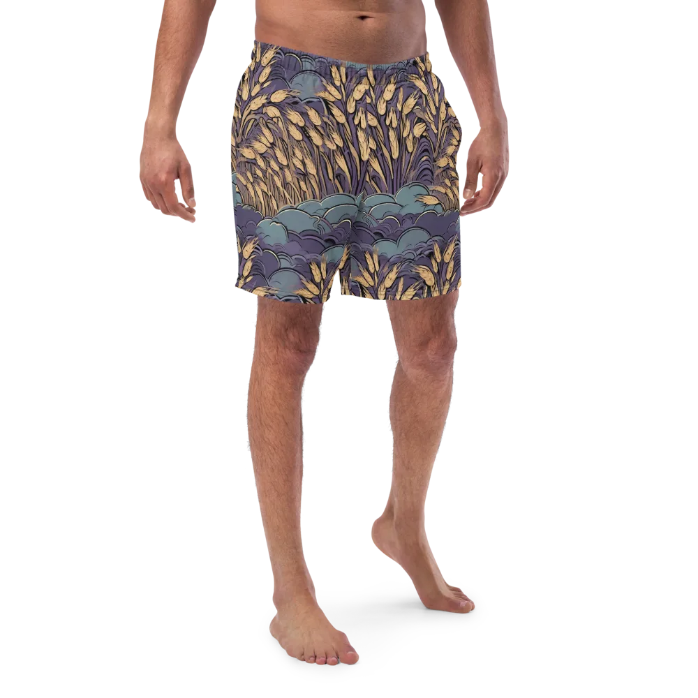 Lavender Harvest on Swim Trunks — Front