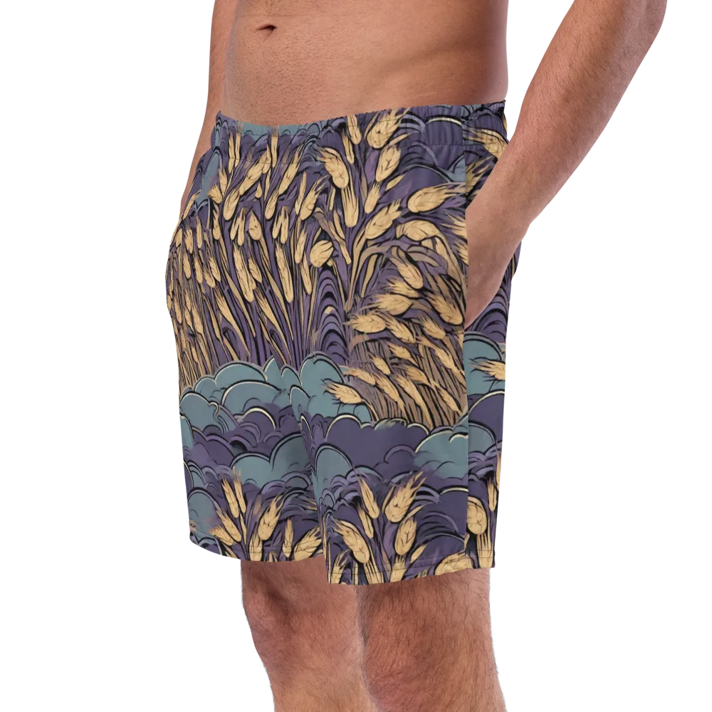 Lavender Harvest on Swim Trunks — Left Front