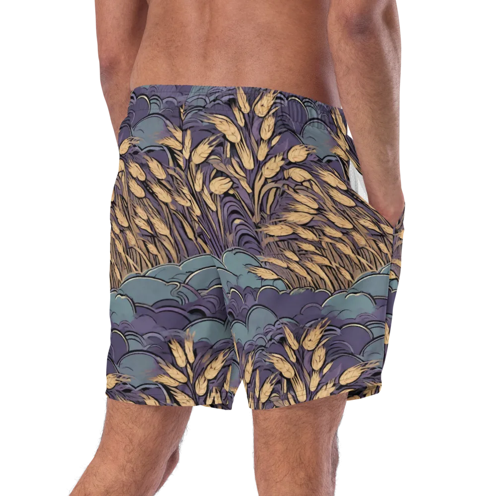 Lavender Harvest on Swim Trunks — Right Back