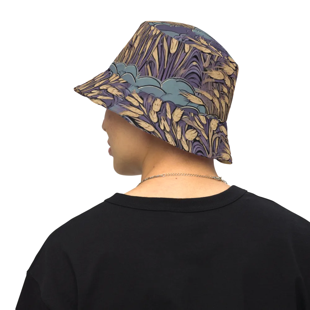 Lavender Harvest on Reversible Bucket Hat — Back Inside