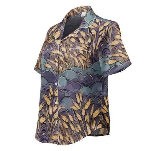 Lavender Harvest on a Women's Short Sleeve Pajama Top