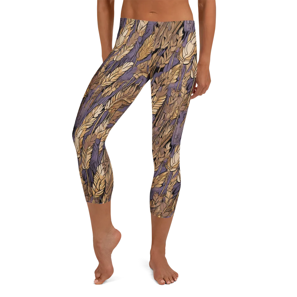 Amethyst Wheat on Capri Leggings — Front