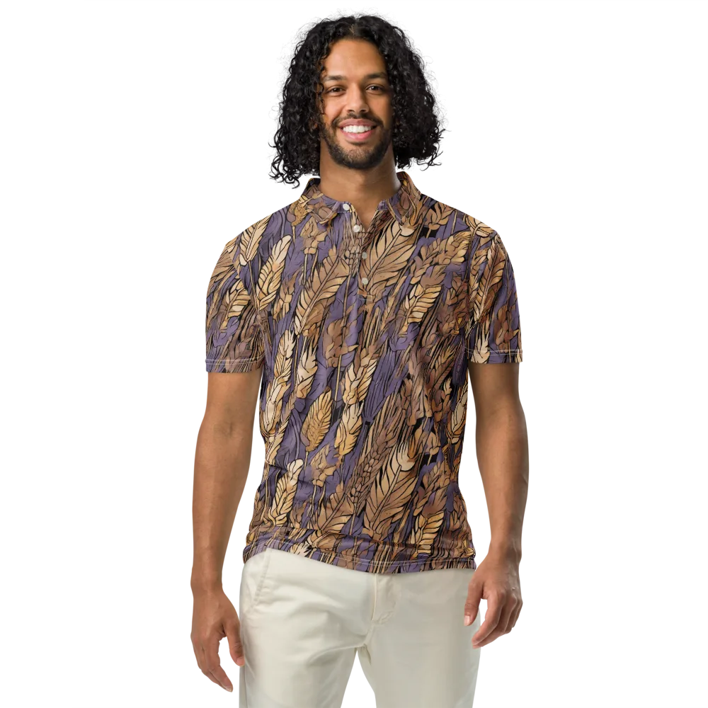 Amethyst Wheat on Men's Slim Fit Polo Shirt — Front