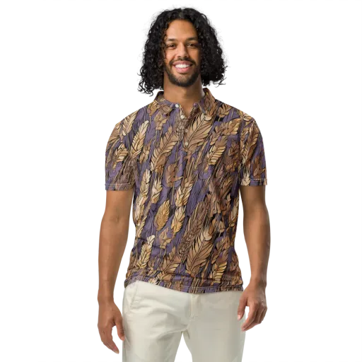 Amethyst Wheat on a Men's Slim Fit Polo Shirt