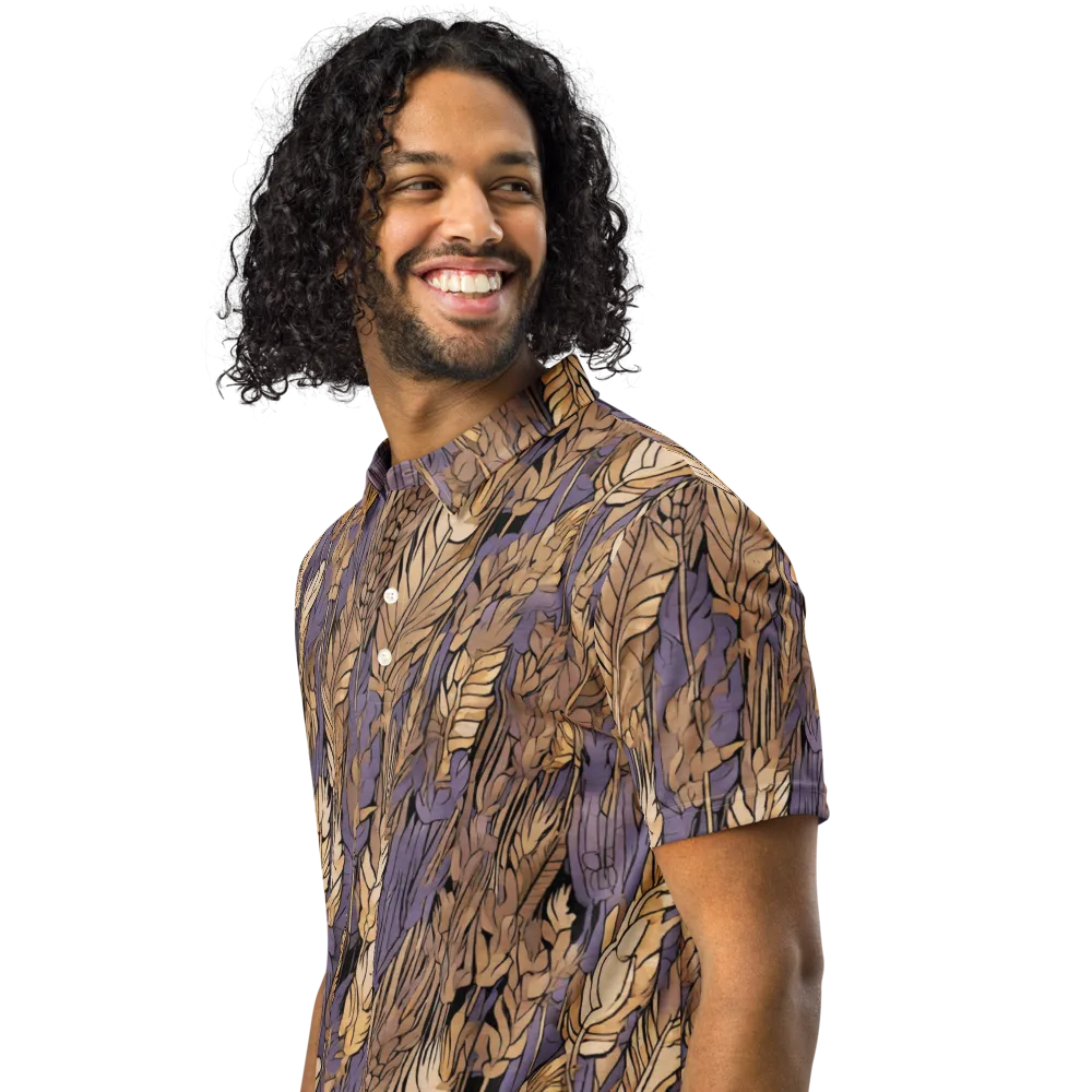 Amethyst Wheat on Men's Slim Fit Polo Shirt — Left Front