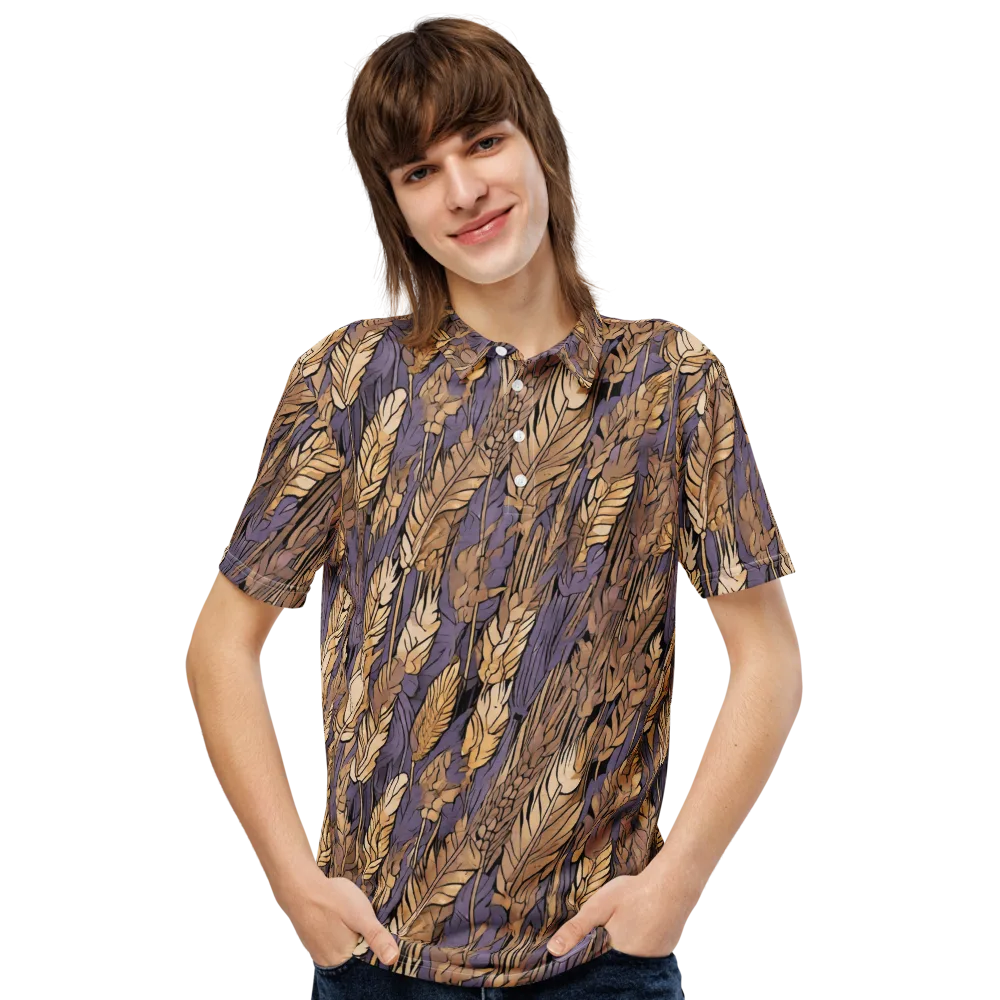 Amethyst Wheat on Men's Slim Fit Polo Shirt — Front