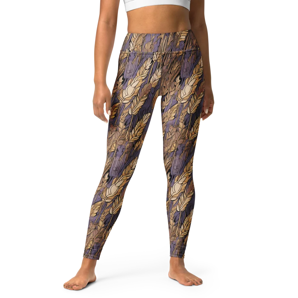 Amethyst Wheat on Yoga Leggings — Front