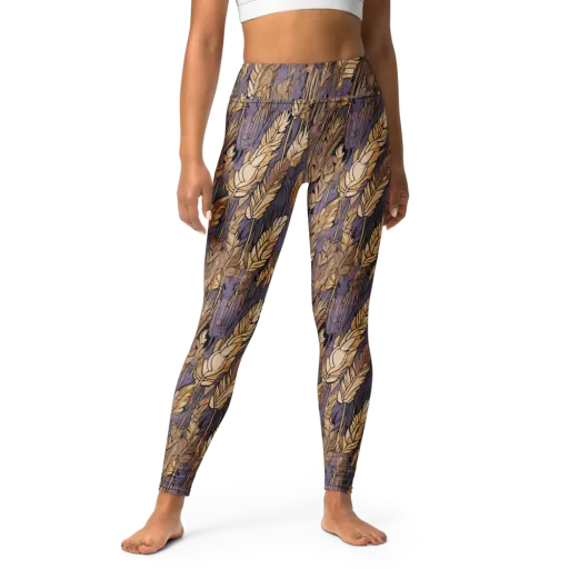 Amethyst Wheat on a Yoga Leggings