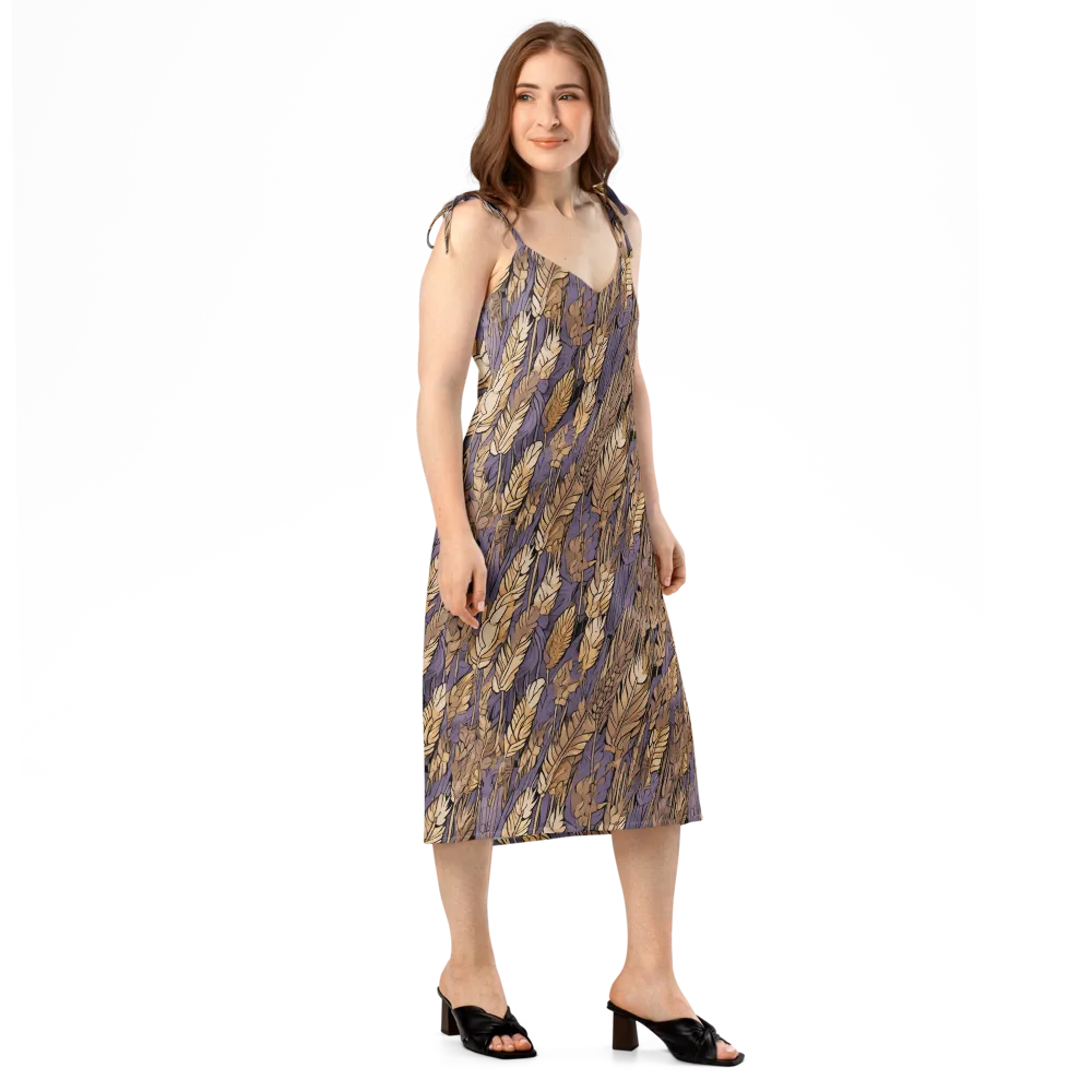 Amethyst Wheat on Slip Dress — Right Front