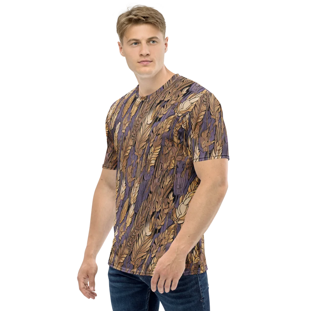 Amethyst Wheat on Men's Crew Neck T-Shirt — Left