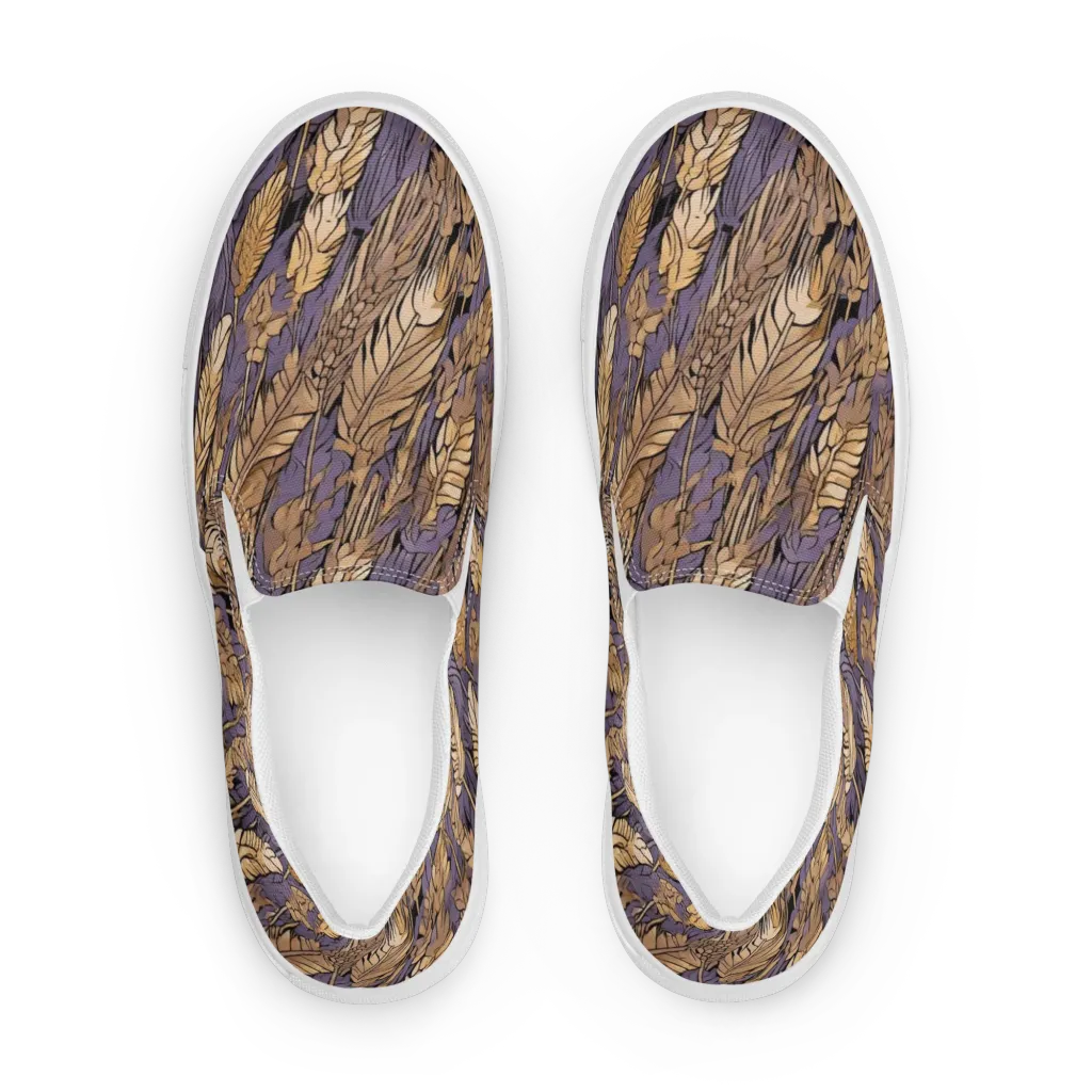 Amethyst Wheat on Men's Slip-On Canvas Shoes — Front