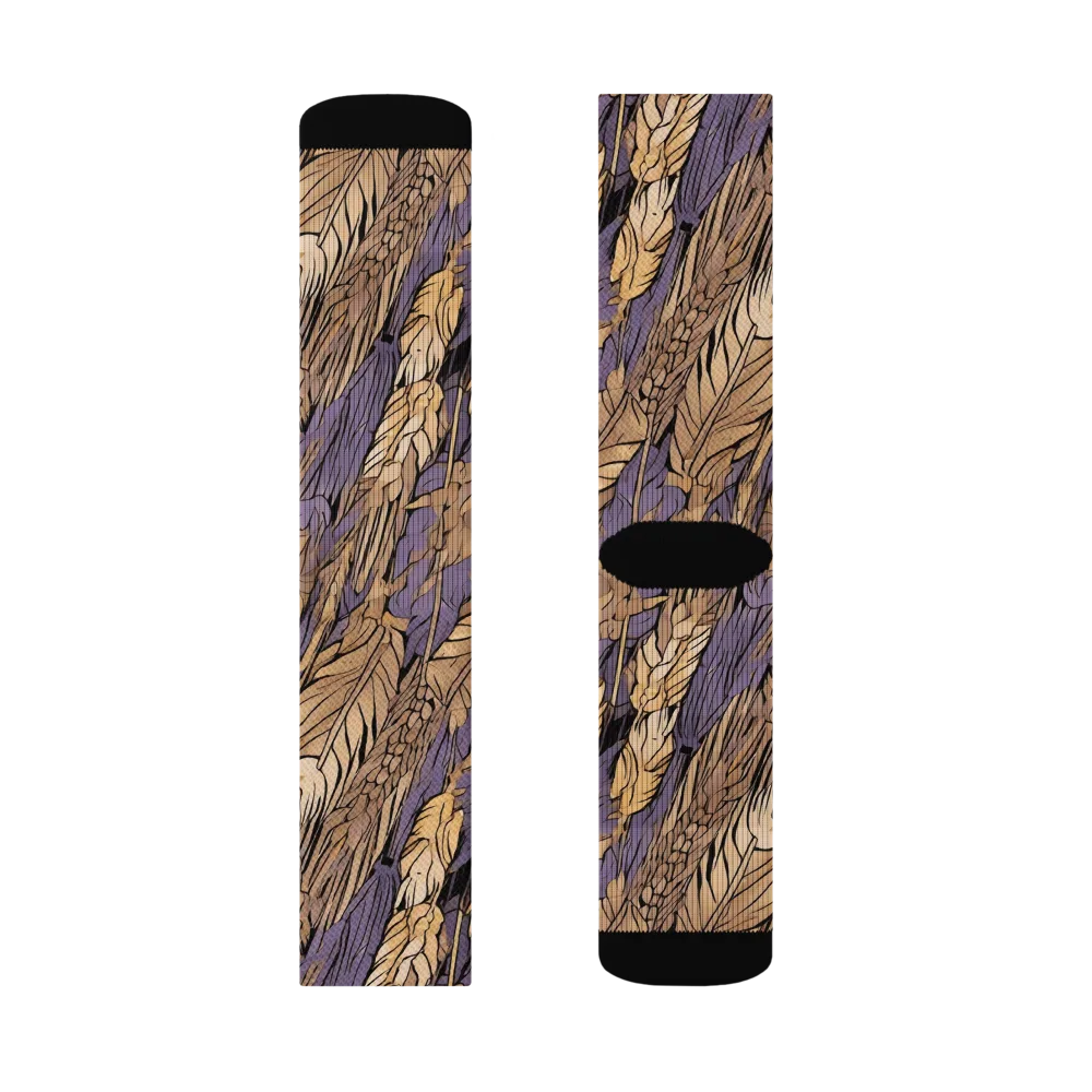Amethyst Wheat on Socks — Left Sock