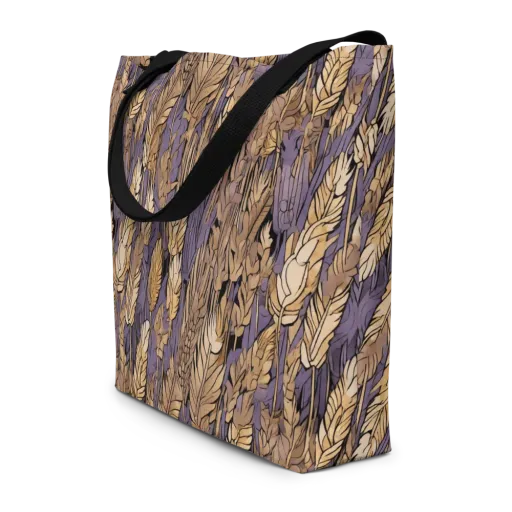 Amethyst Wheat on a Large Tote Bag W/ Pocket