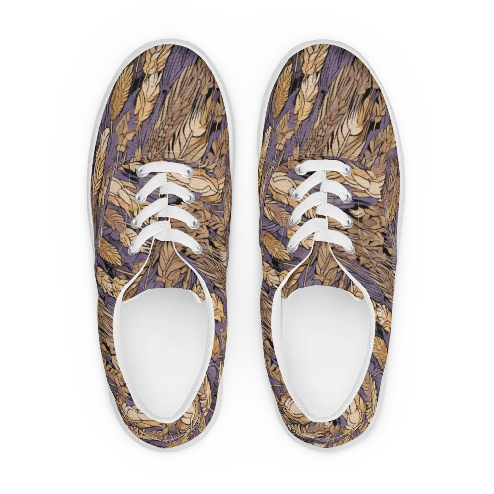Amethyst Wheat on Men's Lace-Up Canvas Shoes — Front