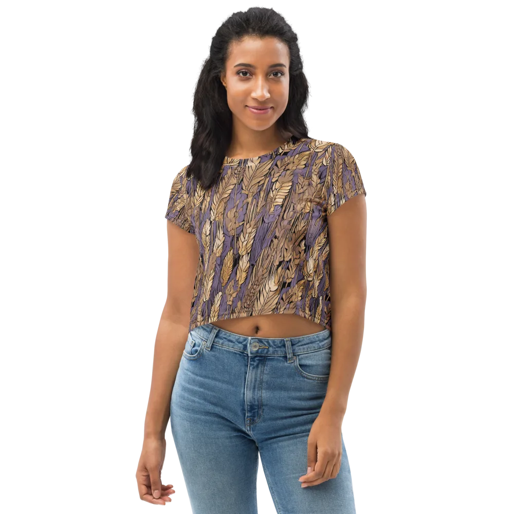 Amethyst Wheat on Crop Tee — Front