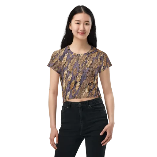 Amethyst Wheat on a Crop Tee