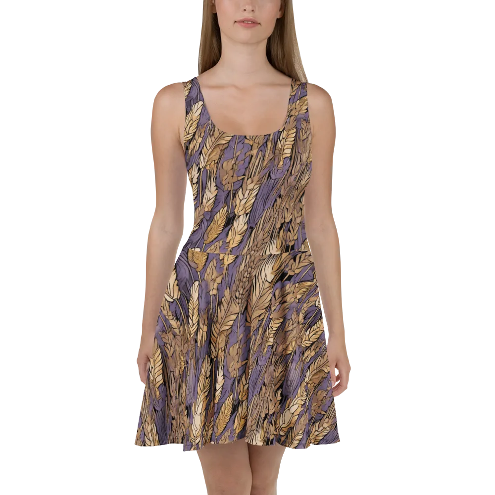 Amethyst Wheat on Skater Dress — Front