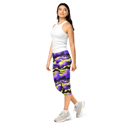 Night Bloom Current on a Capri Leggings