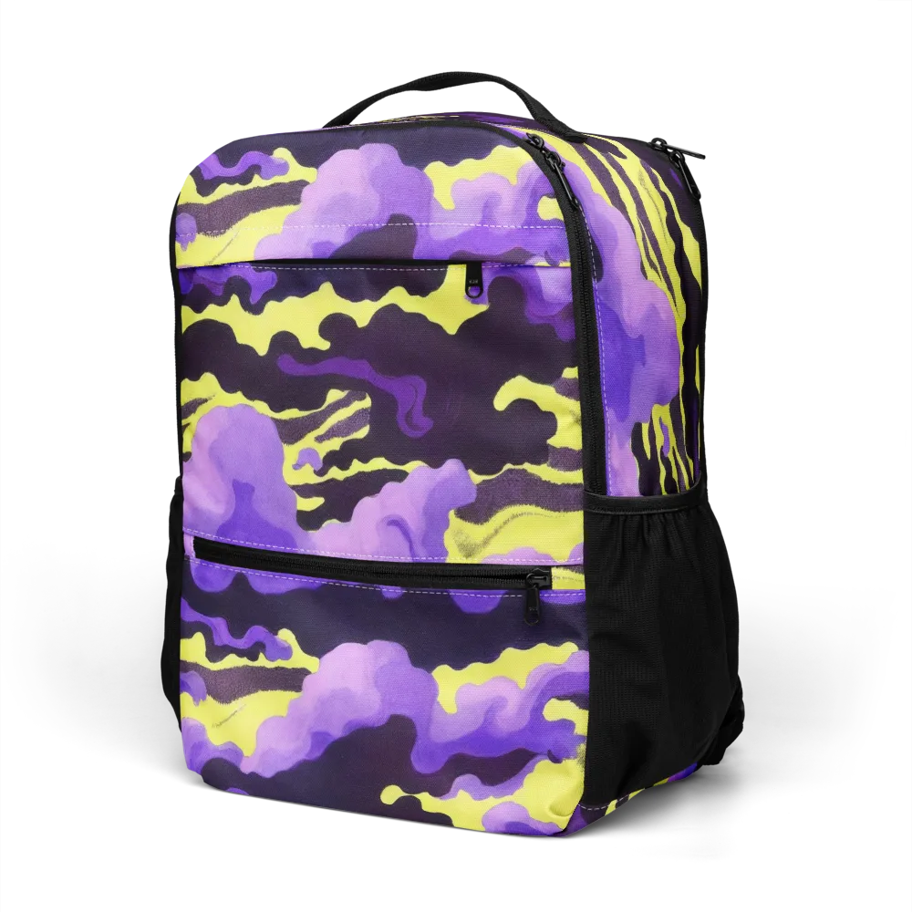 Night Bloom Current on Utility Backpack — Left Front