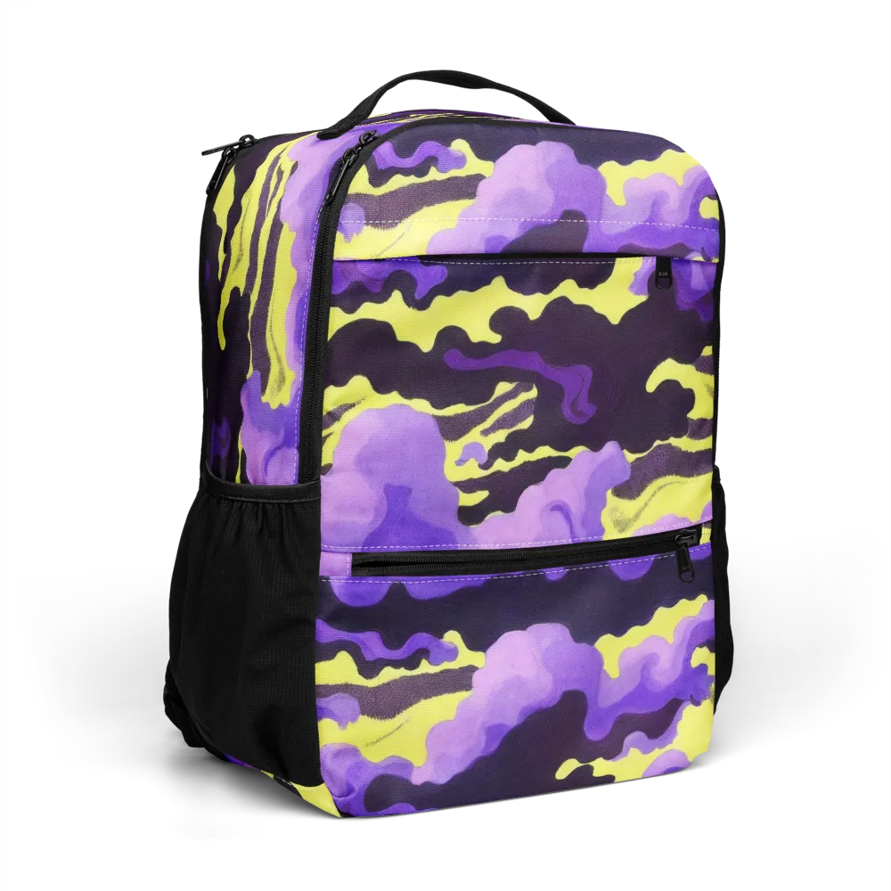 Night Bloom Current on Utility Backpack — Right Front