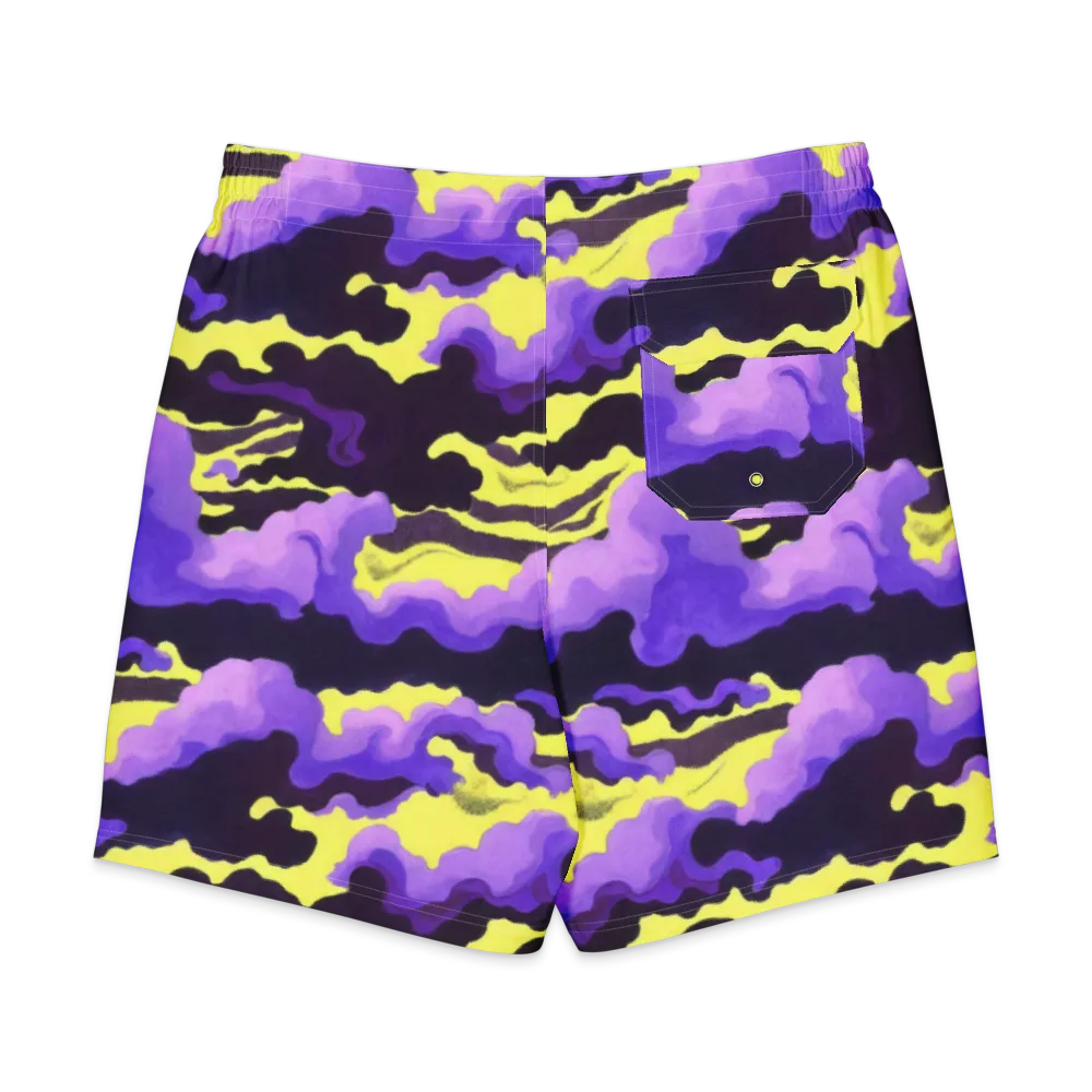 Night Bloom Current on Men's Board Shorts — Back