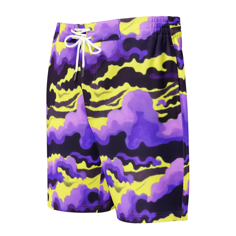 Night Bloom Current on Men's Board Shorts — Front