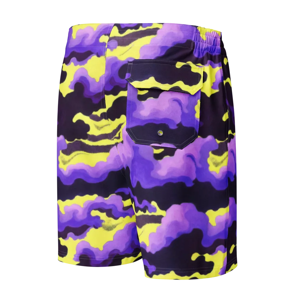 Night Bloom Current on Men's Board Shorts — Back