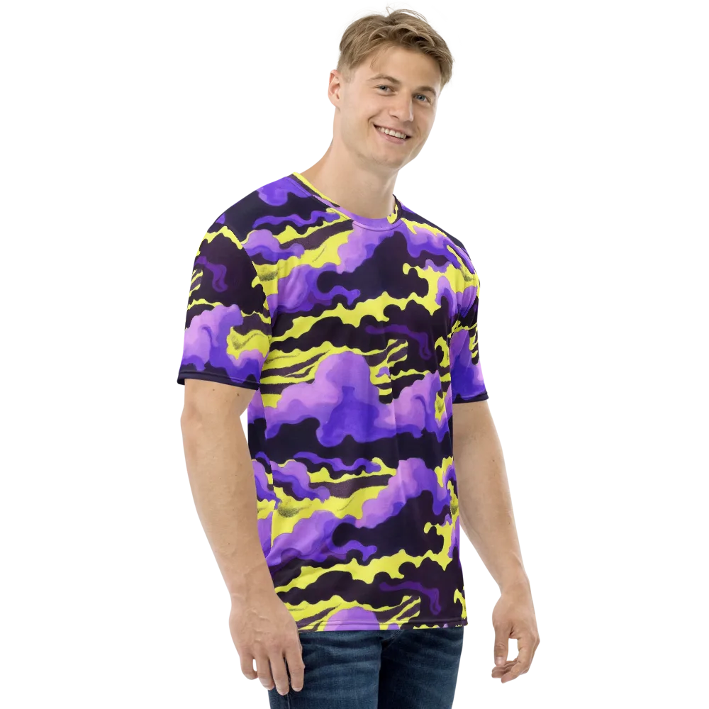 Night Bloom Current on Men's Crew Neck T-Shirt — Right