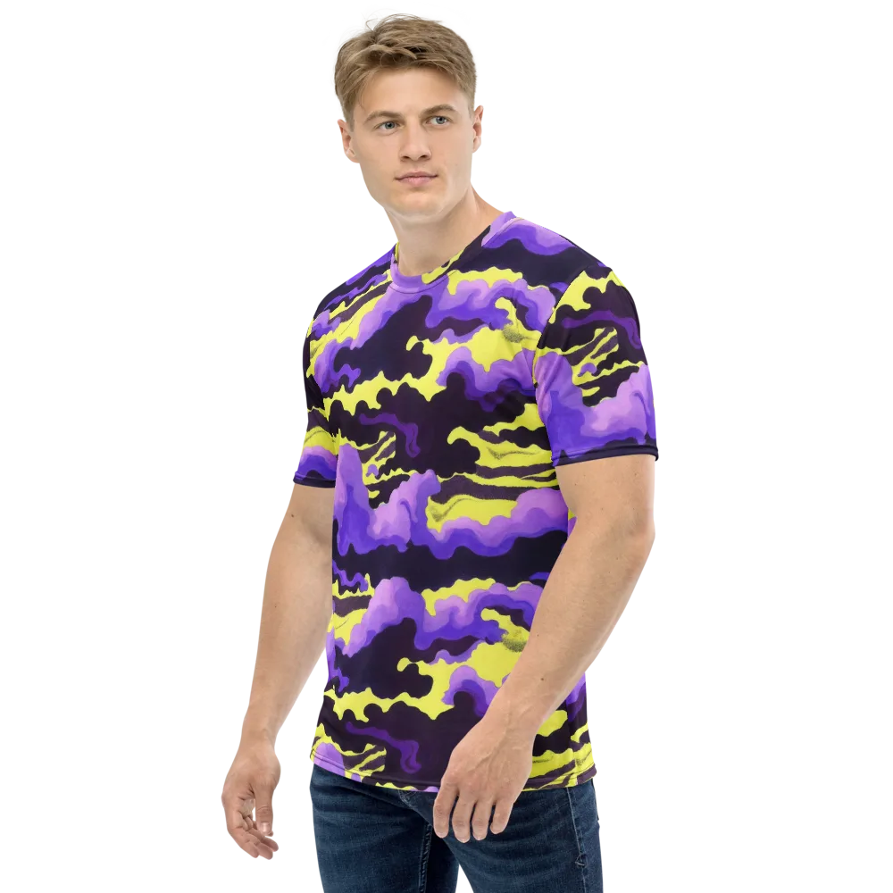 Night Bloom Current on Men's Crew Neck T-Shirt — Left