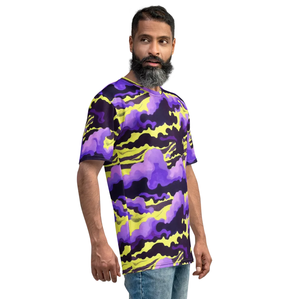 Night Bloom Current on Men's Crew Neck T-Shirt — Right