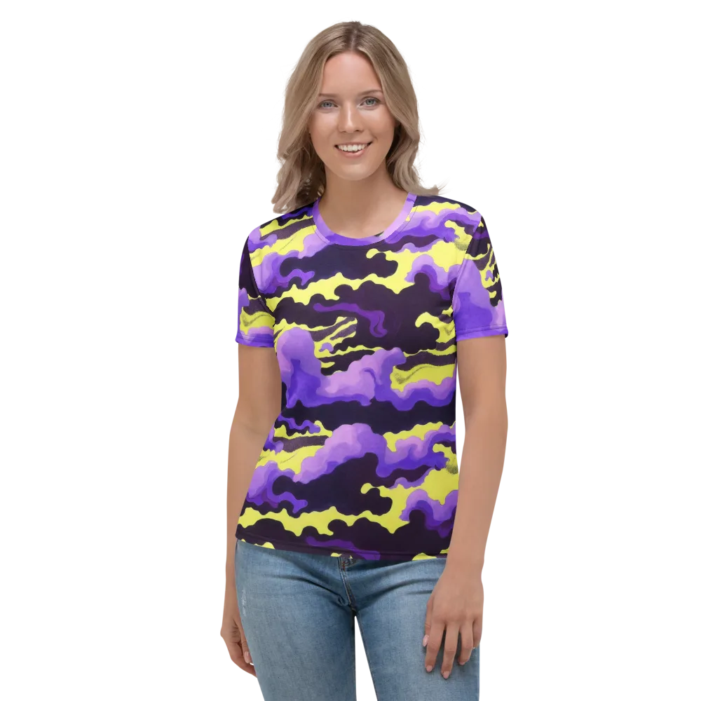Night Bloom Current on Women's Crew Neck T-Shirt — Front