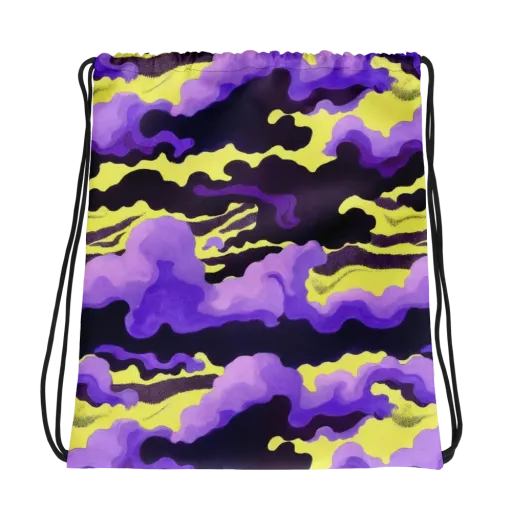 Night Bloom Current on a Drawstring Bag
