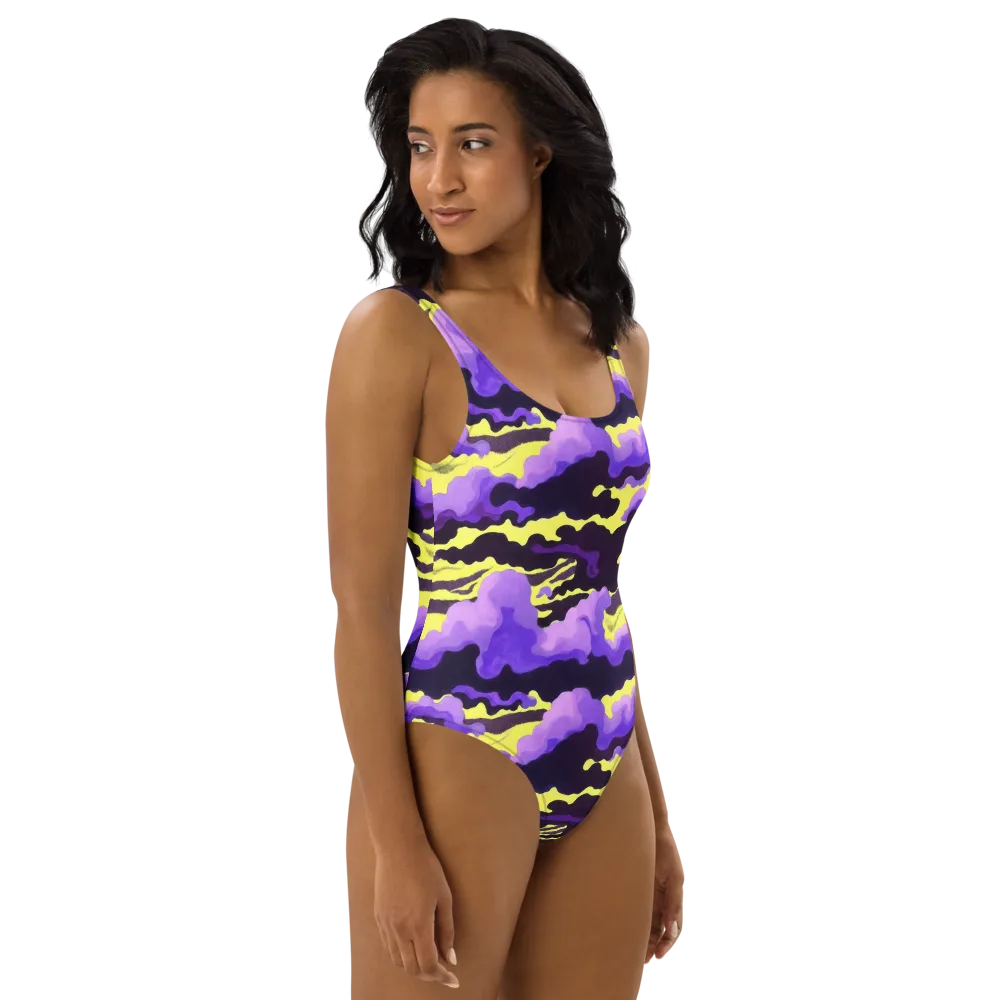 Night Bloom Current on One-Piece Swimsuit — Right
