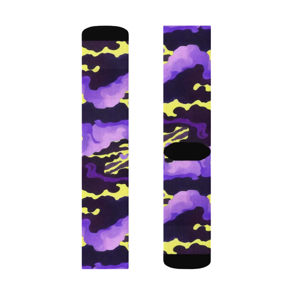 Night Bloom Current on Socks — Left Sock
