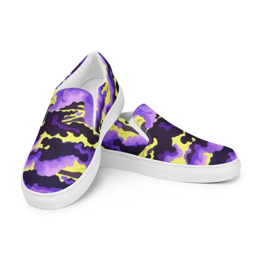 Night Bloom Current on a Women's Slip-On Canvas Shoes