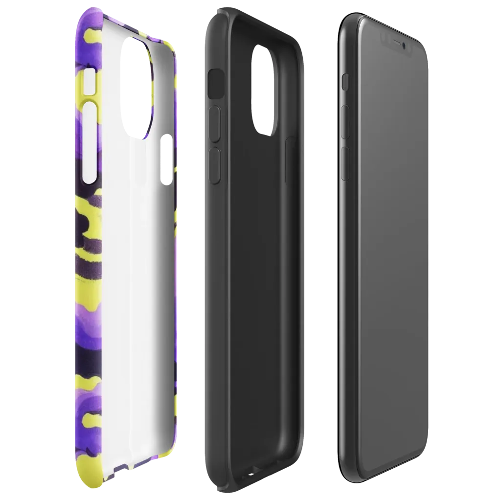 Night Bloom Current on Tough Case for iPhone® — Right