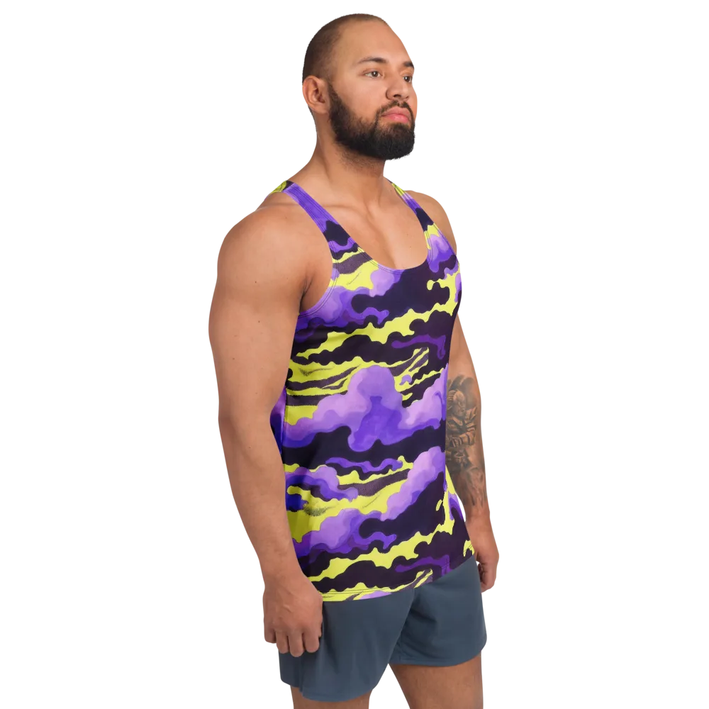 Night Bloom Current on Men's Tank Top — Right Front